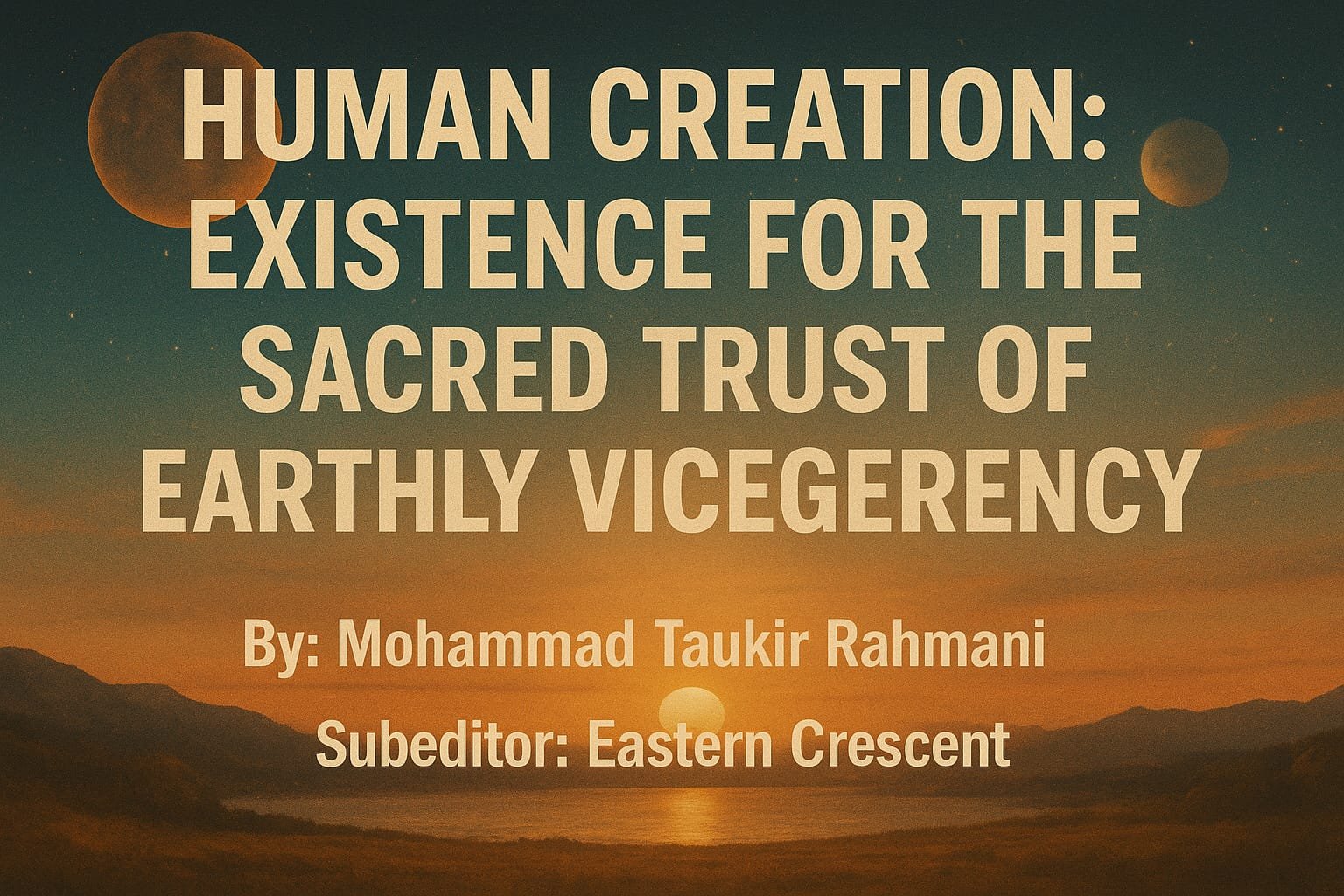 Human Creation: Existence for the Sacred Trust of Earthly Vicegerency